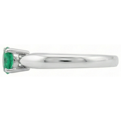 Natural Real ( Not Lab Grown ) Solitaire 2.50 Ct Round Cut Green Emerald GIA Engagement Ring White Gold 14K