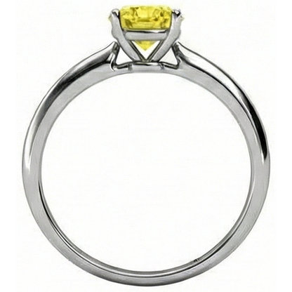 Solitaire 2 Ct Yellow Sapphire Ring White Gold 14K