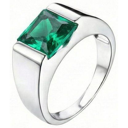 Natural Real ( Not Lab Grown )  Solitaire 4.50 Carat Green Emerald Ring 14K White Gold New
