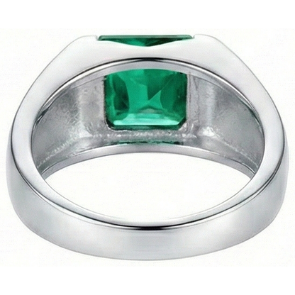 Natural Real ( Not Lab Grown )  Solitaire 4.50 Carat Green Emerald Ring 14K White Gold New