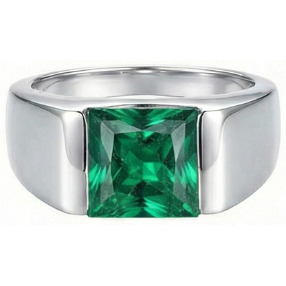 Natural Real ( Not Lab Grown )  Solitaire 4.50 Carat Green Emerald Ring 14K White Gold New
