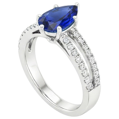 natural round sapphire 4ct ring top view