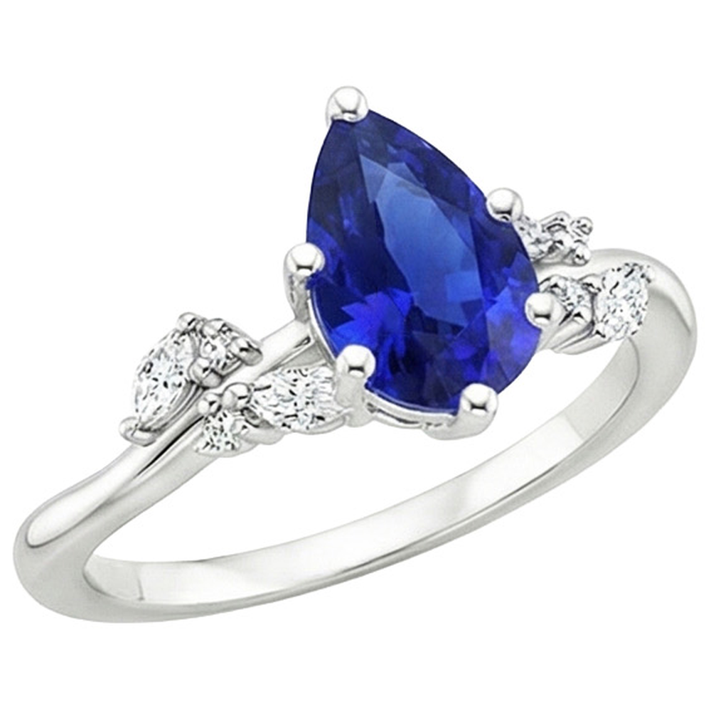natural round sapphire 3.50ct ring side angle