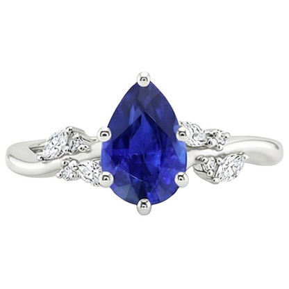 natural round sapphire 3.50ct ring close up detail