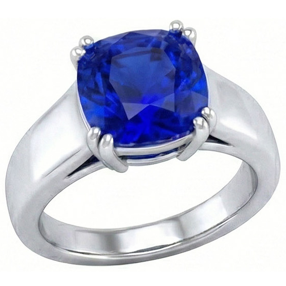 Natural Real ( Not Lab Grown )  Solitaire Ceylon Sapphire 1.80 Ct Wedding Ring White Gold