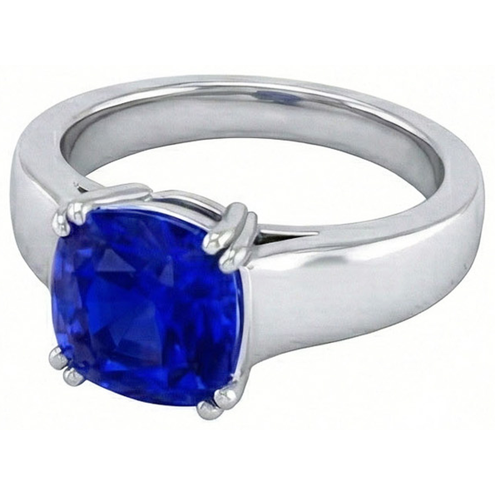 Natural Real ( Not Lab Grown )  Solitaire Ceylon Sapphire 1.80 Ct Wedding Ring White Gold