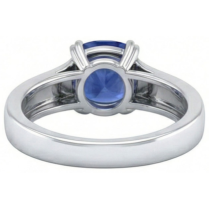Natural Real ( Not Lab Grown )  Solitaire Ceylon Sapphire 1.80 Ct Wedding Ring White Gold