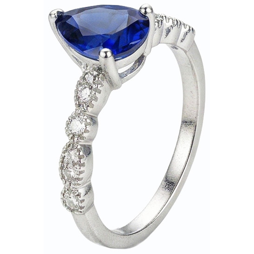 natural round sapphire 3.50ct ring profile view
