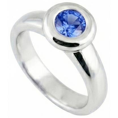 Natural Real ( Not Lab Grown )  Solitaire Ceylon Sapphire Round 1 Ct. Ring Gold Jewelry