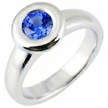 Natural Real ( Not Lab Grown )  Solitaire Ceylon Sapphire Round 1 Ct. Ring Gold Jewelry