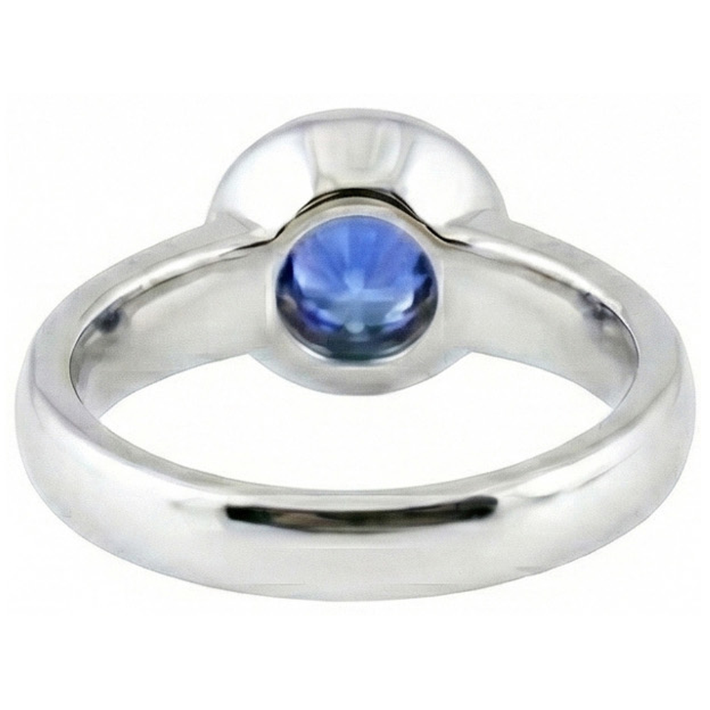 Natural Real ( Not Lab Grown )  Solitaire Ceylon Sapphire Round 1 Ct. Ring Gold Jewelry