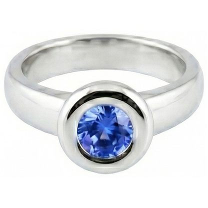 Natural Real ( Not Lab Grown )  Solitaire Ceylon Sapphire Round 1 Ct. Ring Gold Jewelry