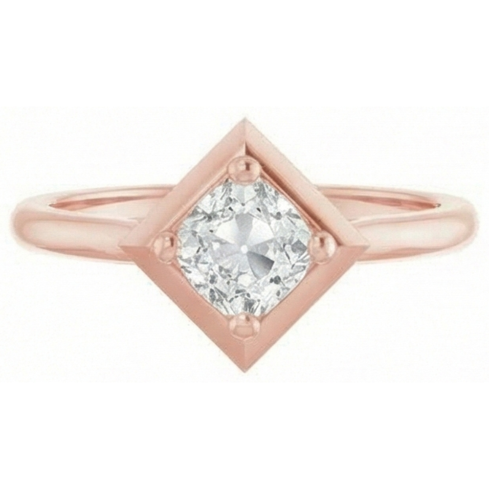 natural cushion diamond 3ct ring top view