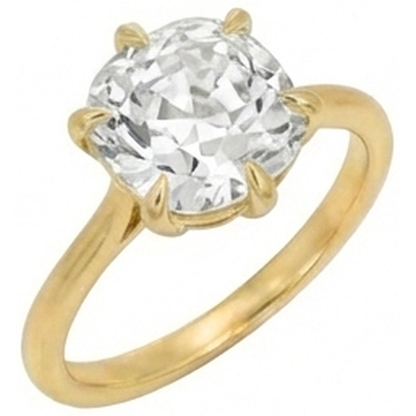 Solitaire Cushion Old Mine Cut Natural Earth Mined Diamond Ring 3.50 Carats Ladies Jewelry