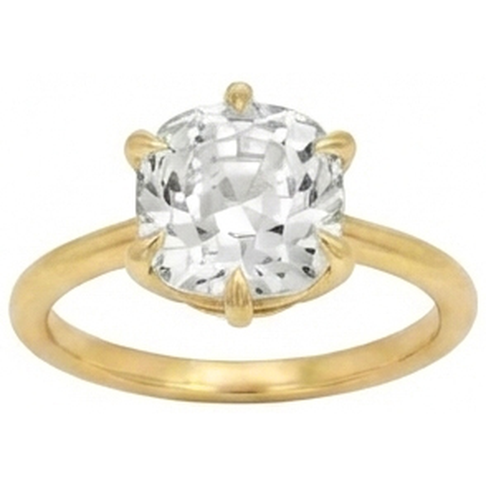 Solitaire Cushion Old Mine Cut Natural Earth Mined Diamond Ring 3.50 Carats Ladies Jewelry