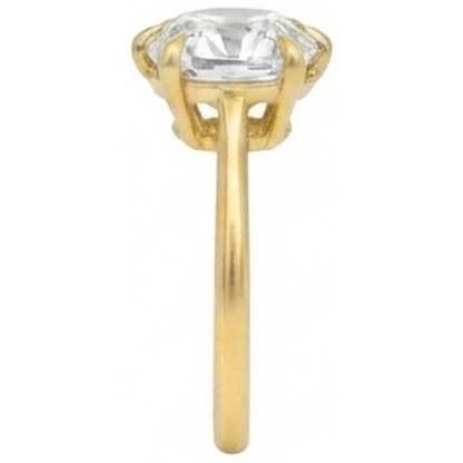Solitaire Cushion Old Mine Cut Natural Earth Mined Diamond Ring 3.50 Carats Ladies Jewelry