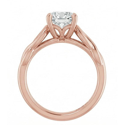 Solitaire Cushion Old Mine Cut Real Natural Earth Mined Diamond Ring Infinity Style 3 Carats