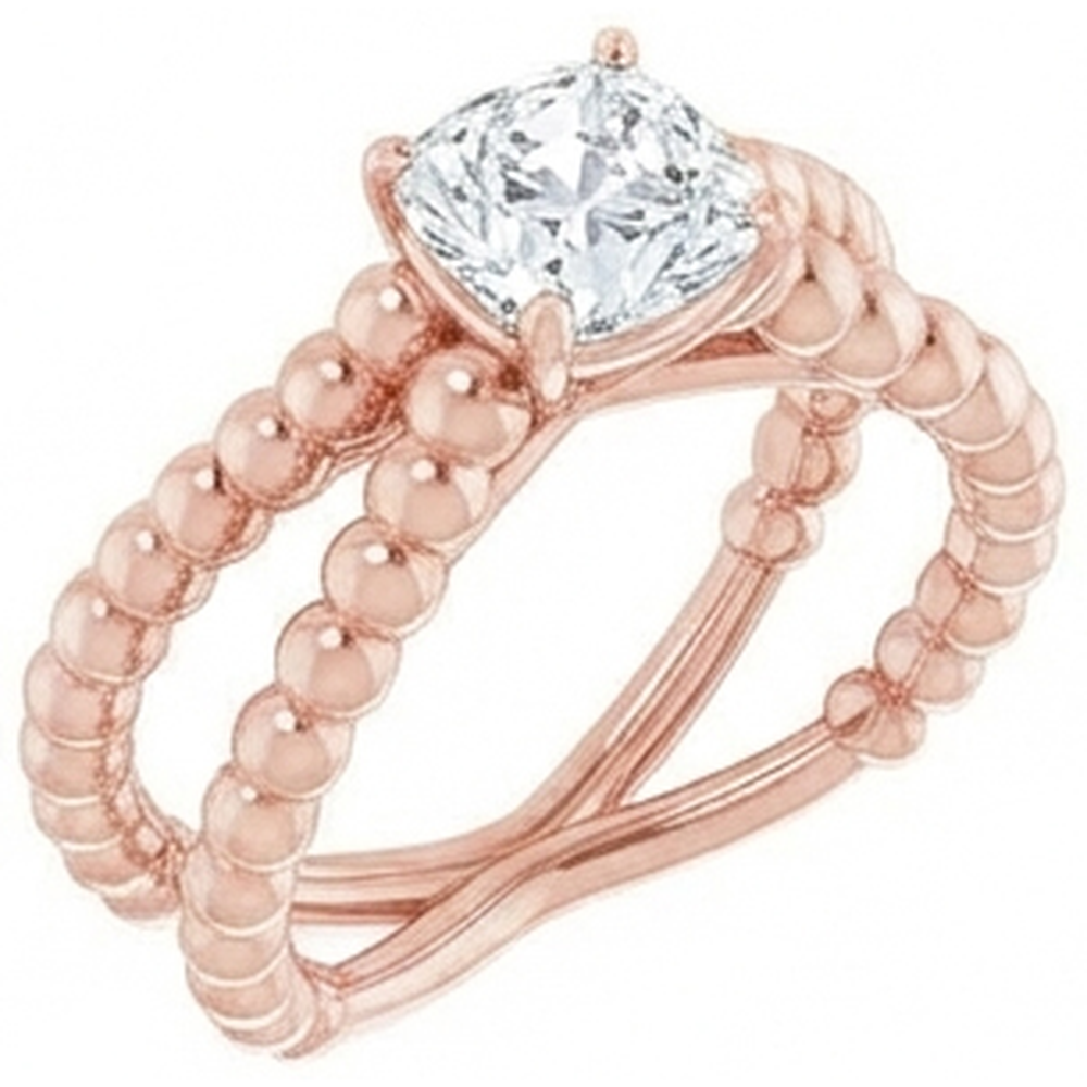 Solitaire Cushion Old Miner Natural Earth Mined Diamond Ring Prong Split Shank 3.50 Carats