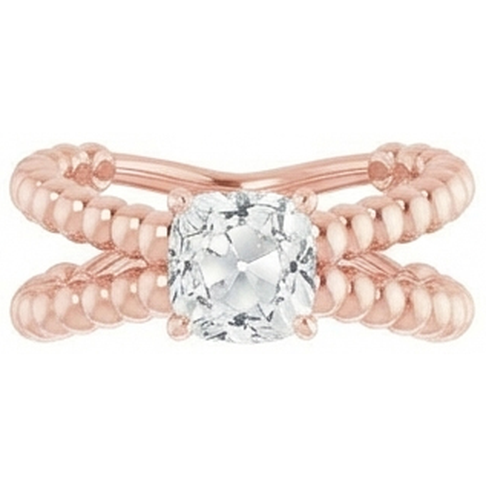 Solitaire Cushion Old Miner Natural Earth Mined Diamond Ring Prong Split Shank 3.50 Carats
