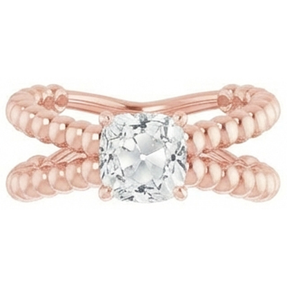 Solitaire Cushion Old Miner Natural Earth Mined Diamond Ring Prong Split Shank 3.50 Carats