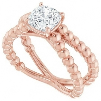 Solitaire Cushion Old Miner Natural Earth Mined Diamond Ring Prong Split Shank 3.50 Carats
