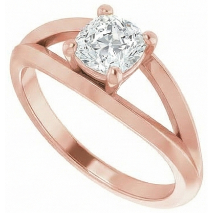 Solitaire Cushion Old Miner Real Natural Earth Mined Diamond Ring 3 Carats 4 Prong Split Shank