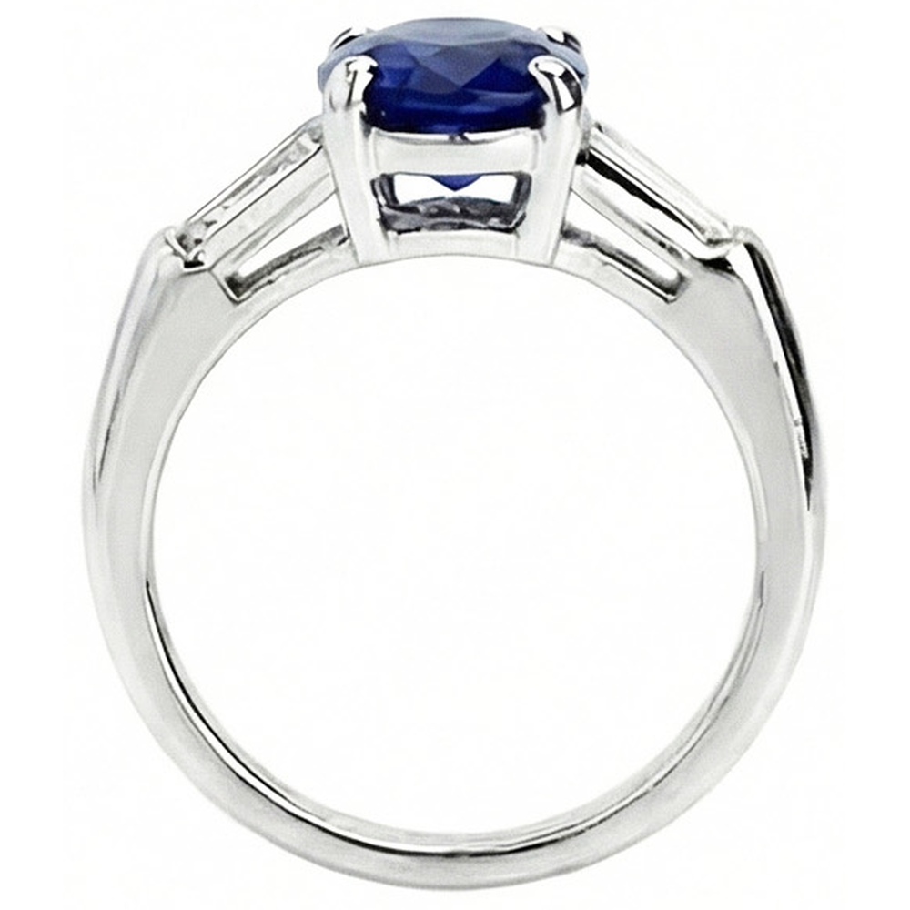 Natural Real ( Not Lab Grown )  Solitaire Deep Blue Sapphire Ring 2.50 Carats Ladies Jewelry