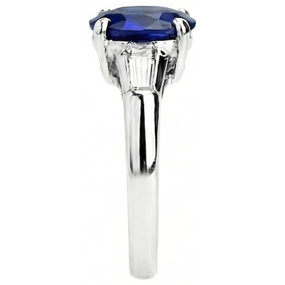 Natural Real ( Not Lab Grown )  Solitaire Deep Blue Sapphire Ring 2.50 Carats Ladies Jewelry