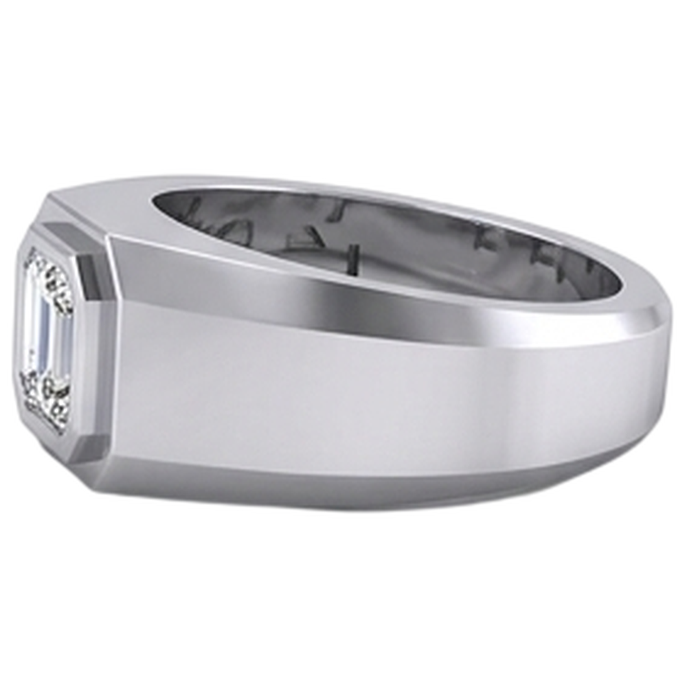Solitaire Emerald Diamond Men's Ring 1 Carat Gold 10K