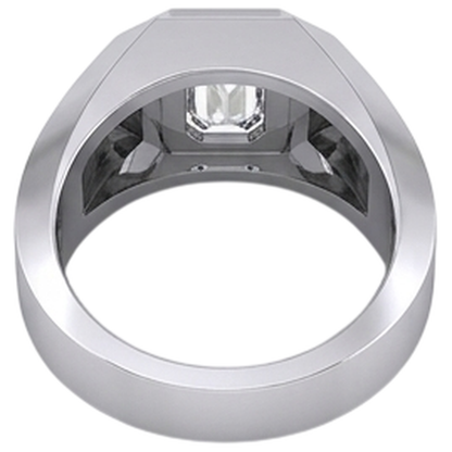 Solitaire Emerald Diamond Men's Ring 1 Carat Gold 10K