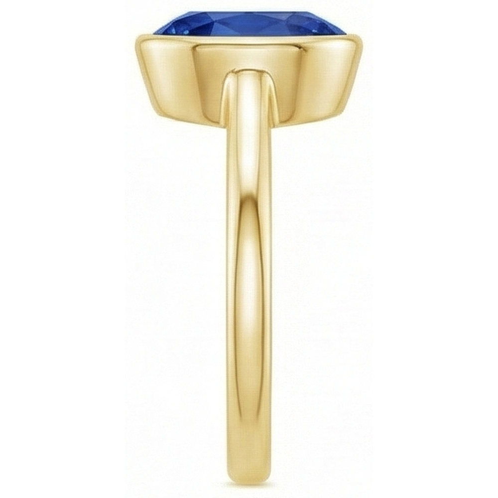 Natural Real ( Not Lab Grown )  Solitaire Engagement Ring Bezel Set Oval Ceylon Sapphire 2.50 Carats