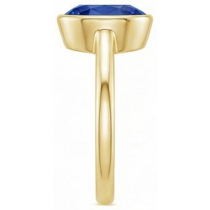 Natural Real ( Not Lab Grown )  Solitaire Engagement Ring Bezel Set Oval Ceylon Sapphire 2.50 Carats
