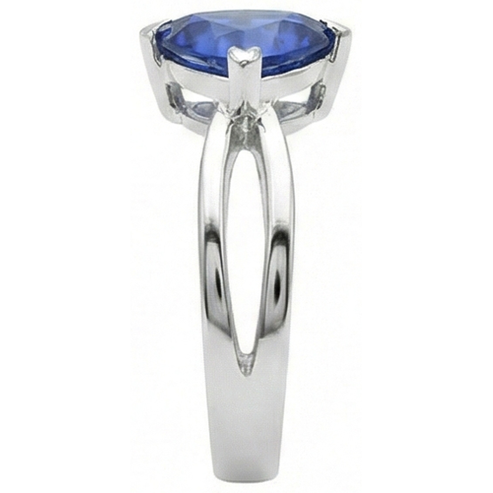 Natural Real ( Not Lab Grown )  Solitaire Engagement Ring Trillion Sapphire Gold Split Shank 1 Carat