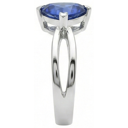 Natural Real ( Not Lab Grown )  Solitaire Engagement Ring Trillion Sapphire Gold Split Shank 1 Carat