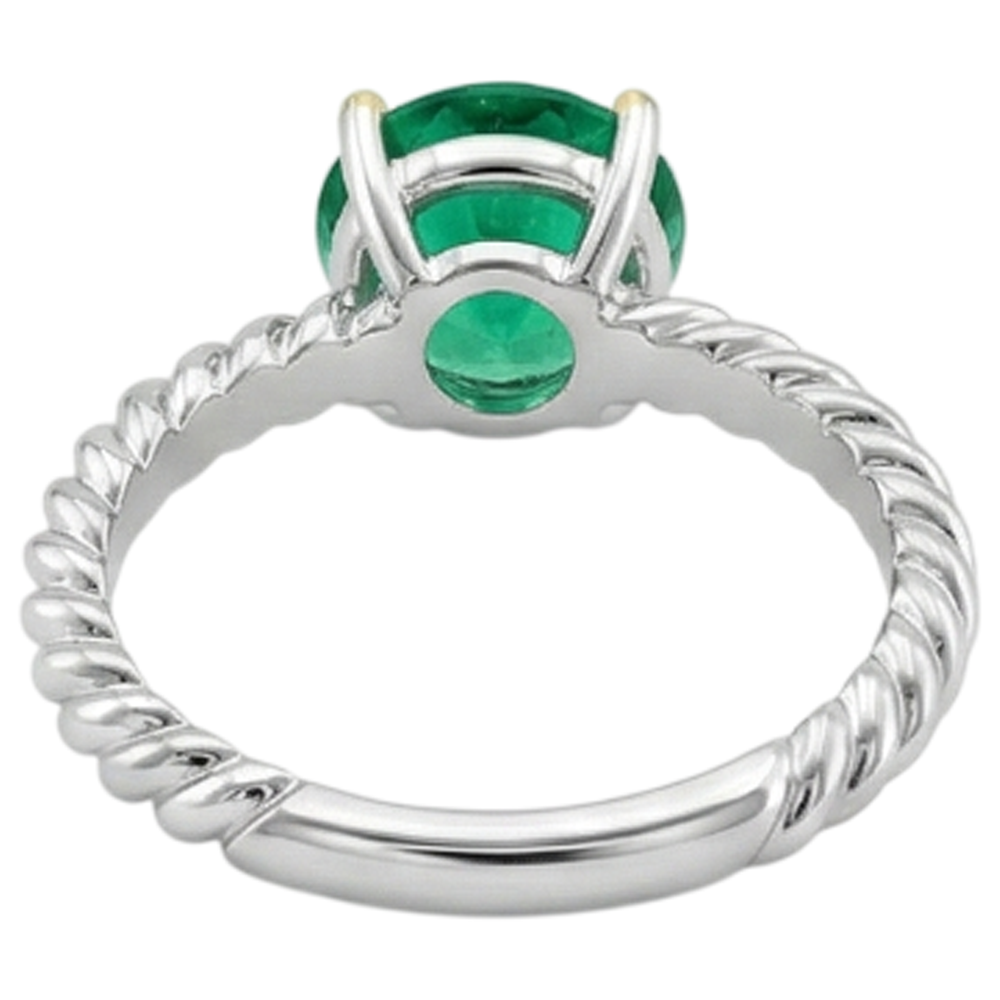 natural round emerald 3ct ring with diamond accents