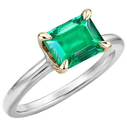 Natural Real ( Not Lab Grown ) Solitaire Green Emerald GIA Ring Everyday Jewelry