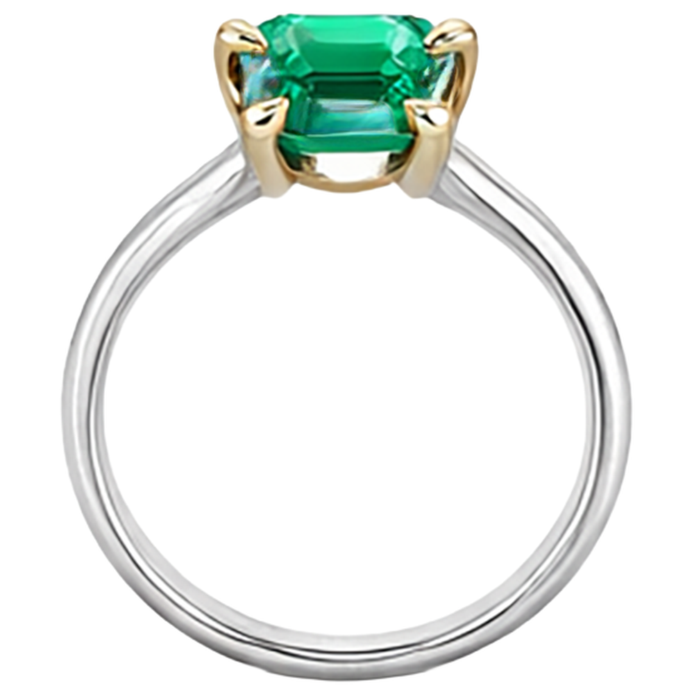 Natural Real ( Not Lab Grown ) Solitaire Green Emerald GIA Ring Everyday Jewelry