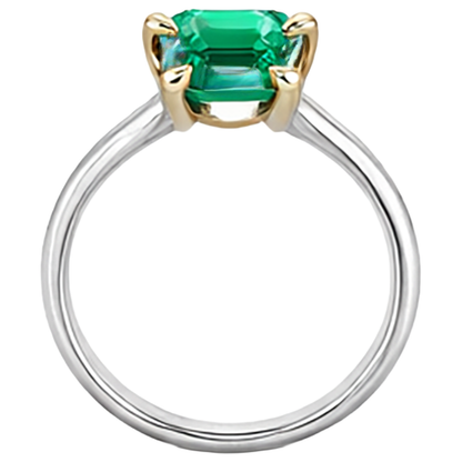 Natural Real ( Not Lab Grown ) Solitaire Green Emerald GIA Ring Everyday Jewelry