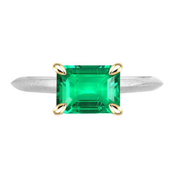 Solitaire Green Emerald Ring Everyday Jewelry