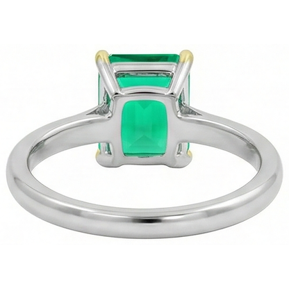 Natural Real ( Not Lab Grown ) Solitaire Green Emerald GIA Ring Gemstone