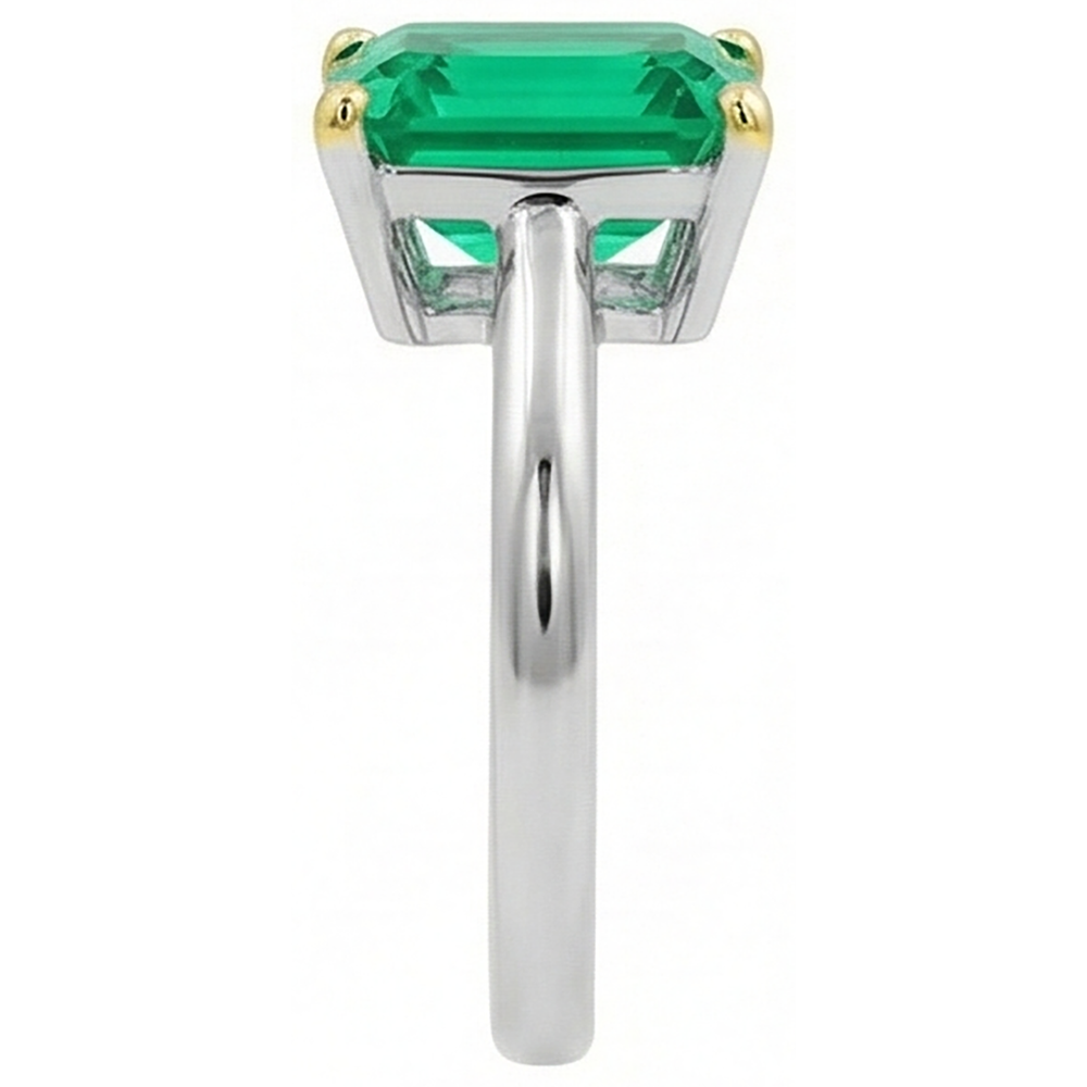 Natural Real ( Not Lab Grown ) Solitaire Green Emerald GIA Ring Gemstone