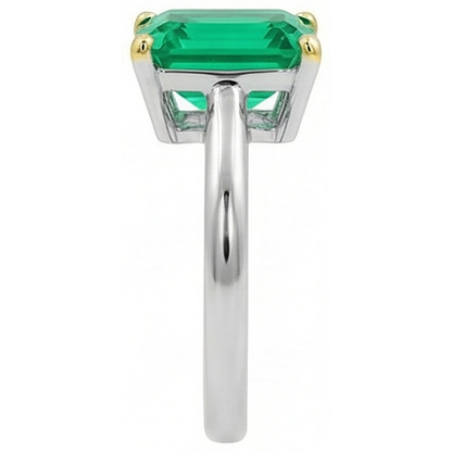 Natural Real ( Not Lab Grown ) Solitaire Green Emerald GIA Ring Gemstone