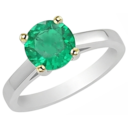 Natural Real ( Not Lab Grown ) Solitaire Green Emerald GIA Ring