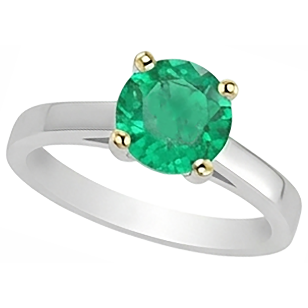 Natural Real ( Not Lab Grown ) Solitaire Green Emerald GIA Ring