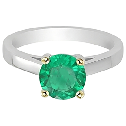 Natural Real ( Not Lab Grown ) Solitaire Green Emerald GIA Ring