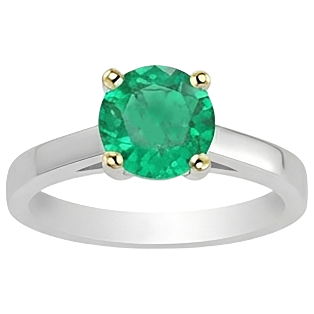 Natural Real ( Not Lab Grown ) Solitaire Green Emerald GIA Ring