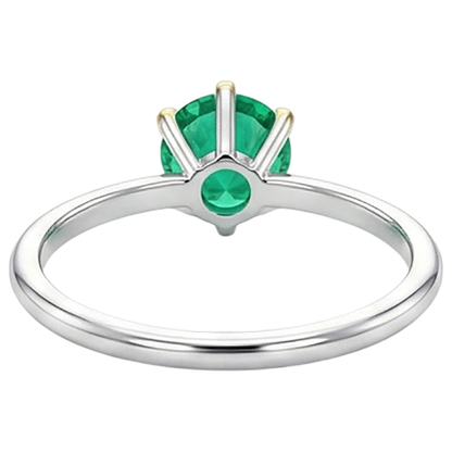 Natural Real ( Not Lab Grown ) Solitaire Green Emerald GIA Ring Prong Setting