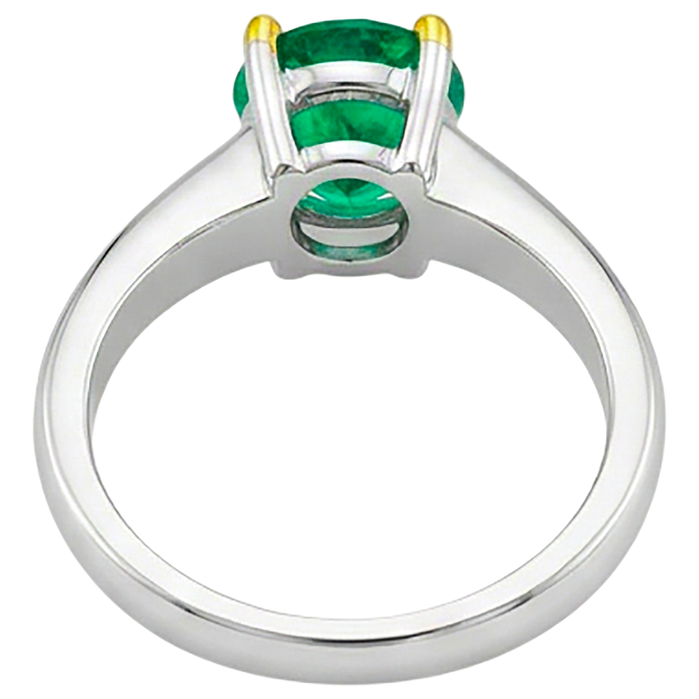 Natural Real ( Not Lab Grown ) Solitaire Green Emerald GIA Ring Prong Settings