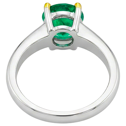 Natural Real ( Not Lab Grown ) Solitaire Green Emerald GIA Ring Prong Settings