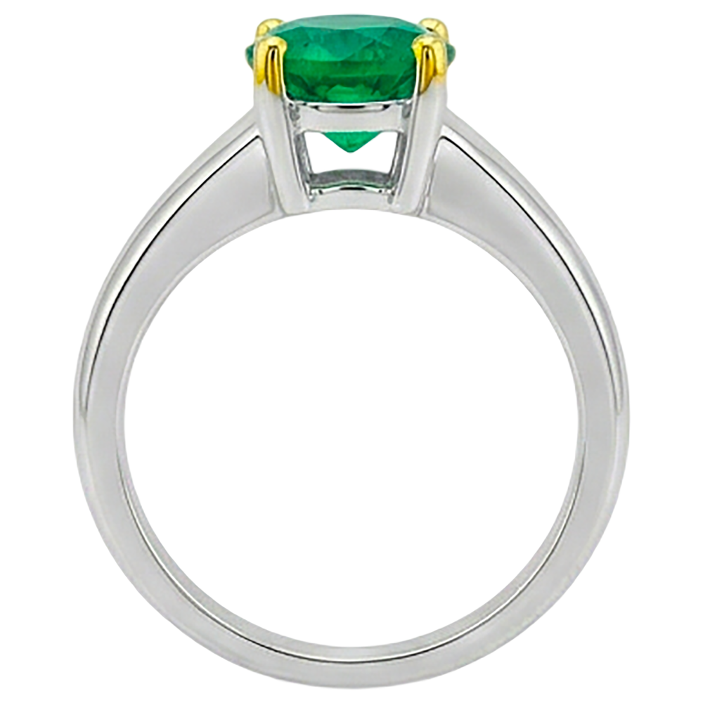 Natural Real ( Not Lab Grown ) Solitaire Green Emerald GIA Ring Prong Settings